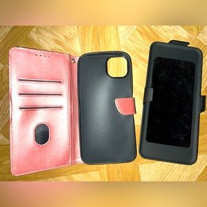 IPHONE 13 Pink Case Cover & belt clip EUC